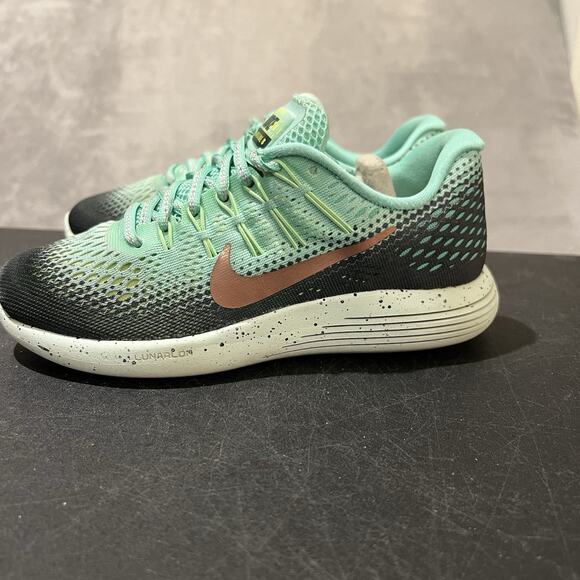 Nike Lunarglide 8 Womens 5 Glow Green 849569-300 Athletic Running Sneakers - Picture 3 of 10